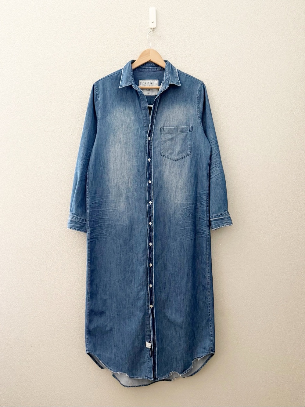 Frank & Eileen Rory Denim Maxi Dress Long Sleeve Minimalist Casual Western USA - Picture 5 of 14